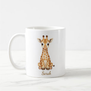 Tasse personnalisée avec girafeau bébé aquarelle e