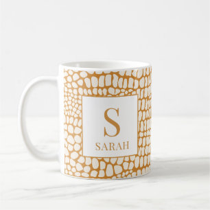 Tasse personnalisée avec initiale et nom élégante