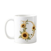 Tasse personnalisée avec la lettre D en fleurs