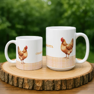 Tasse personnalisée avec le nom d'une poule de fer