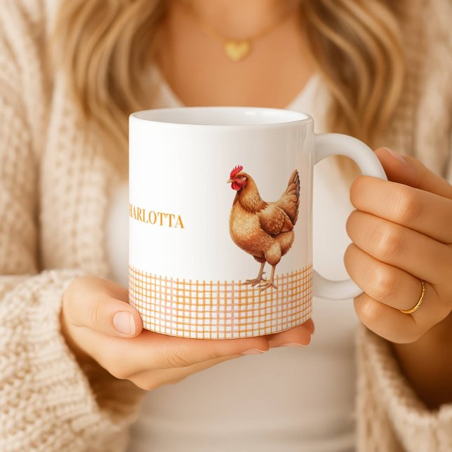 Tasse personnalisée avec le nom d'une poule de fer (Créateur téléchargé)