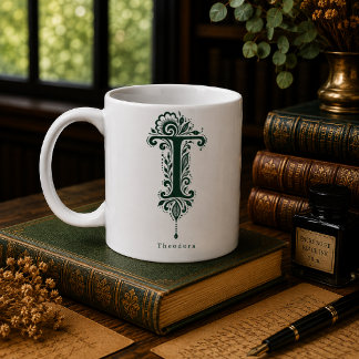 Tasse personnalisée avec linogravure botanique de