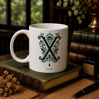 Tasse personnalisée avec linogravure botanique Let