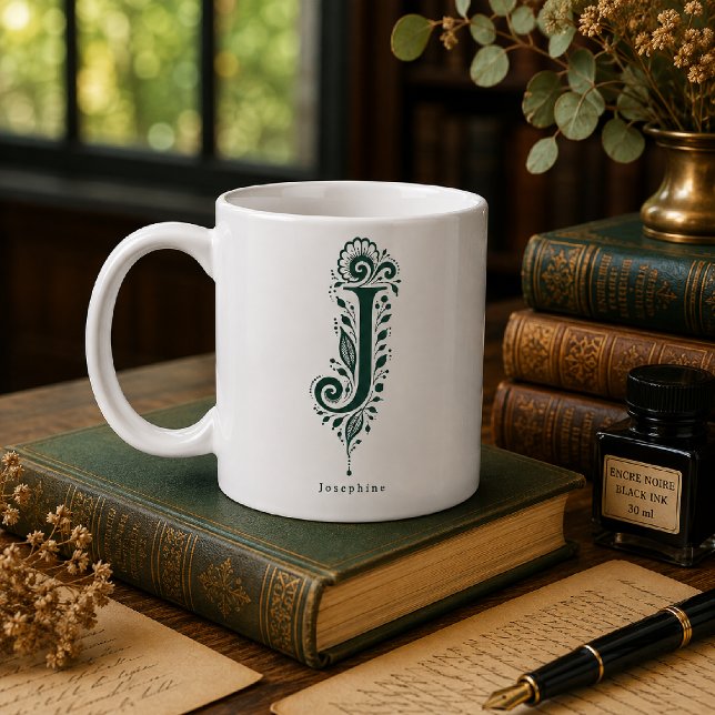 Tasse personnalisée avec linogravure botanique Let (Créateur téléchargé)