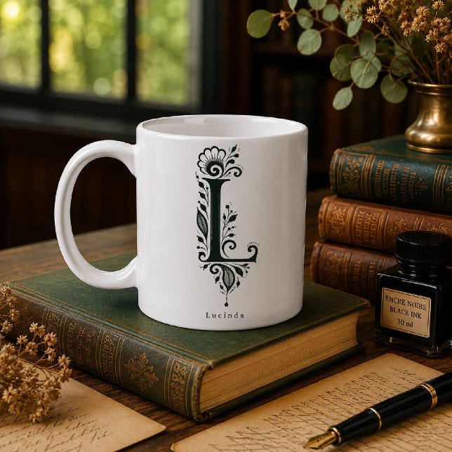 Tasse personnalisée avec linogravure botanique Let (Créateur téléchargé)