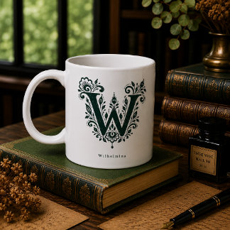 Tasse personnalisée avec linogravure de la lettre