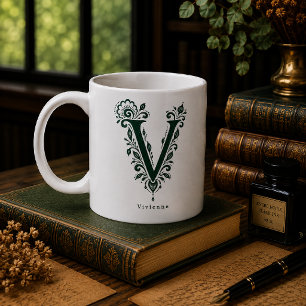 Tasse personnalisée avec linogravure de la lettre