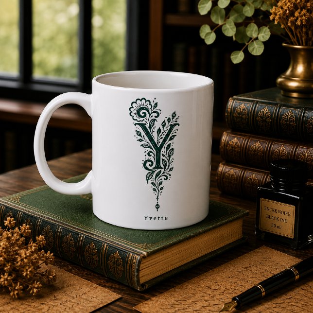 Tasse personnalisée avec linogravure de la lettre  (Créateur téléchargé)
