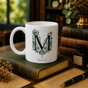 Tasse personnalisée avec linogravure de la lettre