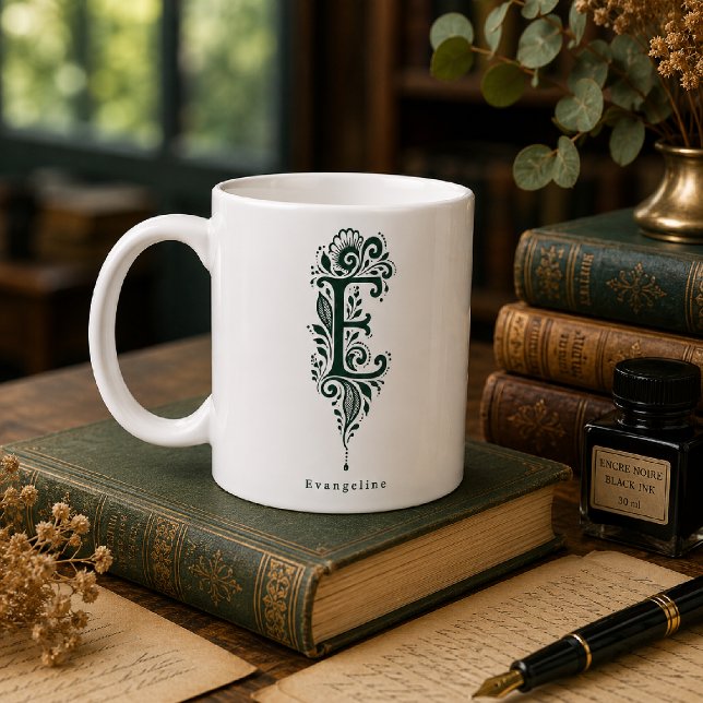 Tasse personnalisée avec linogravure de la lettre  (Créateur téléchargé)