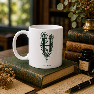 Tasse personnalisée avec linogravure de la lettre