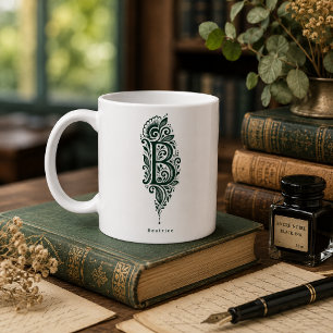 Tasse personnalisée avec linogravure de la lettre