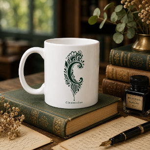 Tasse personnalisée avec linogravure de la lettre
