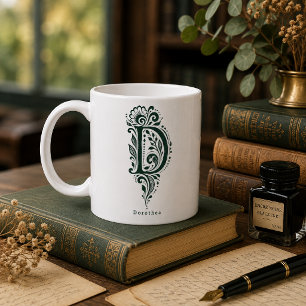 Tasse personnalisée avec linogravure de la lettre