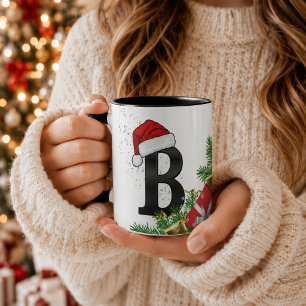 Tasse personnalisée avec monogramme de Noël