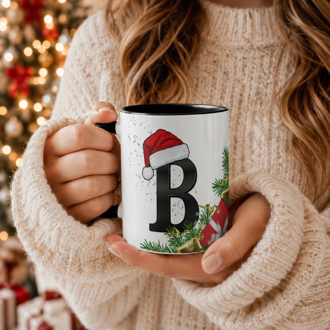 Tasse personnalisée avec monogramme de Noël (Créateur téléchargé)