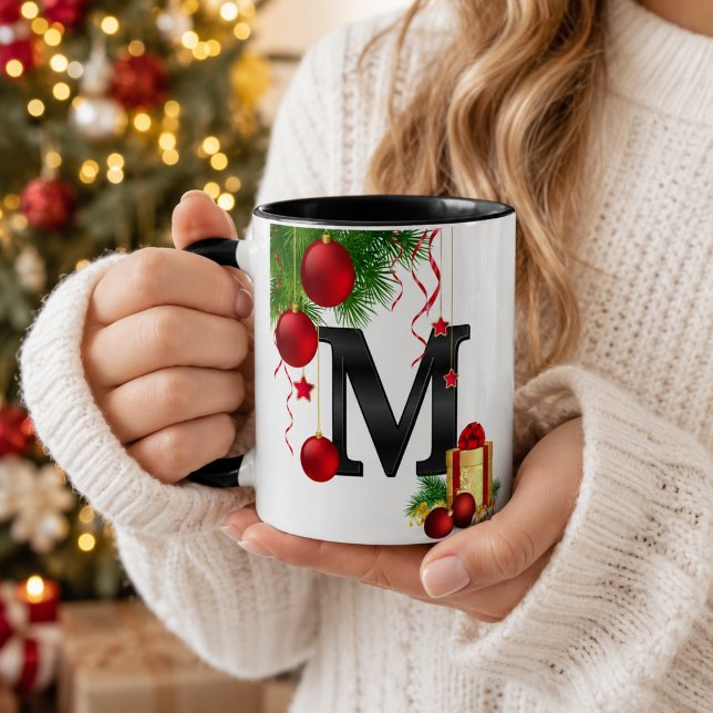 Tasse personnalisée avec monogramme de Noël (Créateur téléchargé)