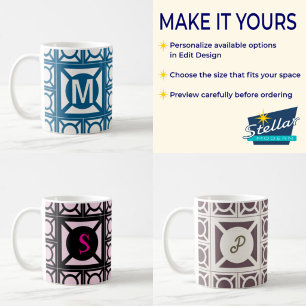 Tasse personnalisée avec monogramme en bloc de bri