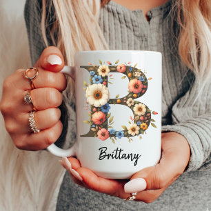 Tasse personnalisée avec monogramme initial de fle