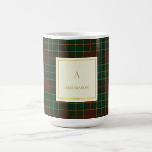Tasse personnalisée avec motif carreauté élégant e