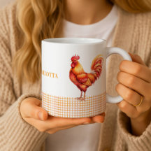 Tasse personnalisée avec nom de coq de ferme
