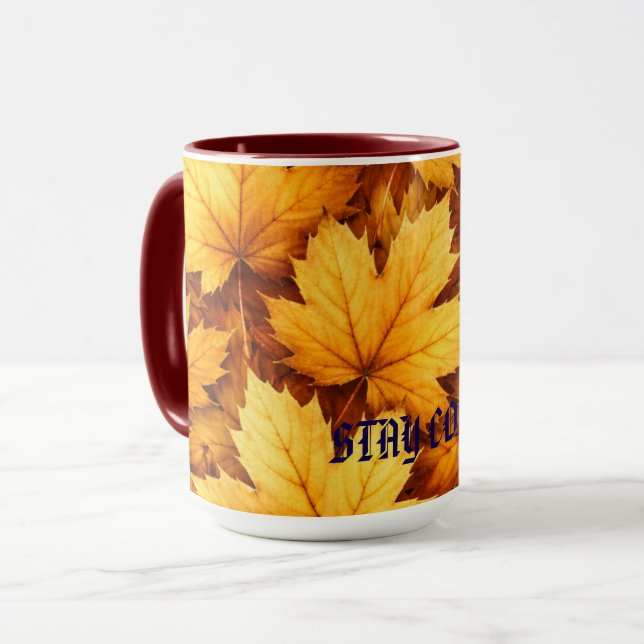 Tasse personnalisée avec nom et citation de feuill (Devant gauche)