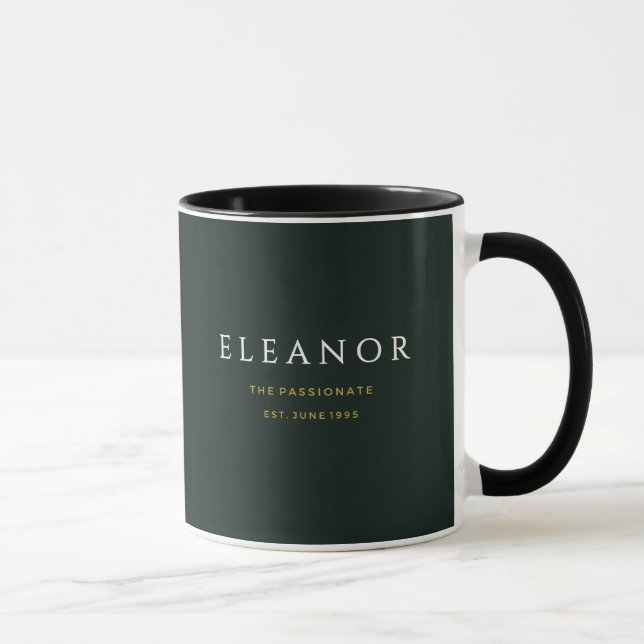 Tasse personnalisée avec nom et fleur de naissance (Droite)