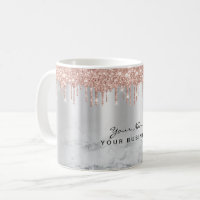 Tasse personnalisée avec nom et gouttes de paillet