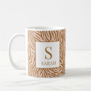 Tasse personnalisée avec nom et initiale Zèbre Neu