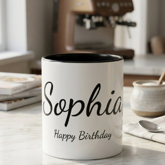 Tasse personnalisée avec nom Joyeux Anniversaire C