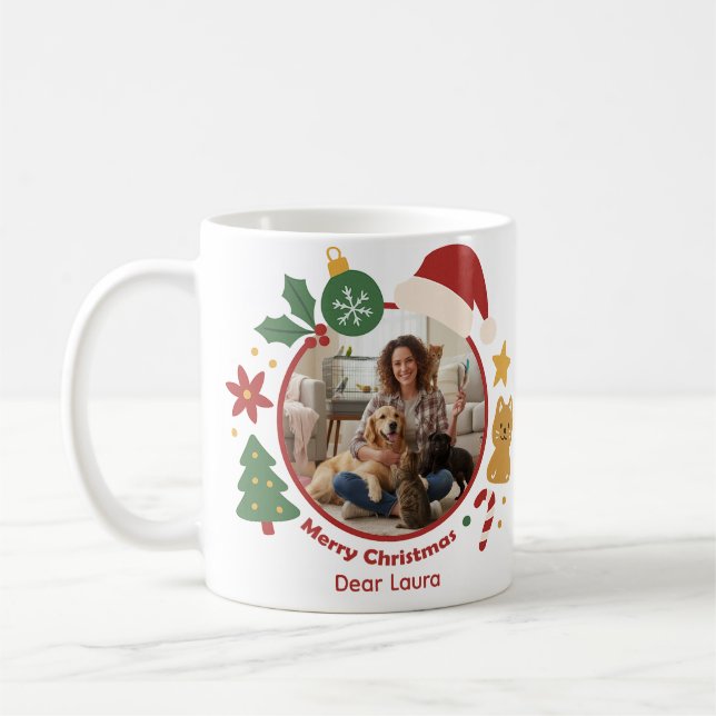 Tasse personnalisée avec photo et nom d'animal de  (Gauche)