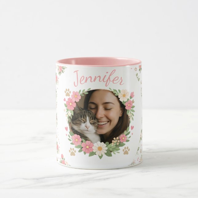 Tasse personnalisée avec photo et nom de chat | Ca (Centre)