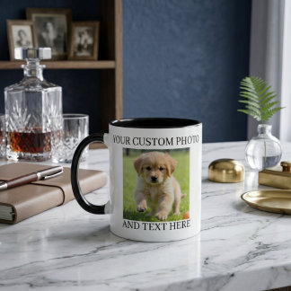 Tasse personnalisée avec photo et texte - Cadeau p