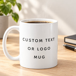 Tasse personnalisée avec texte minimaliste ou logo