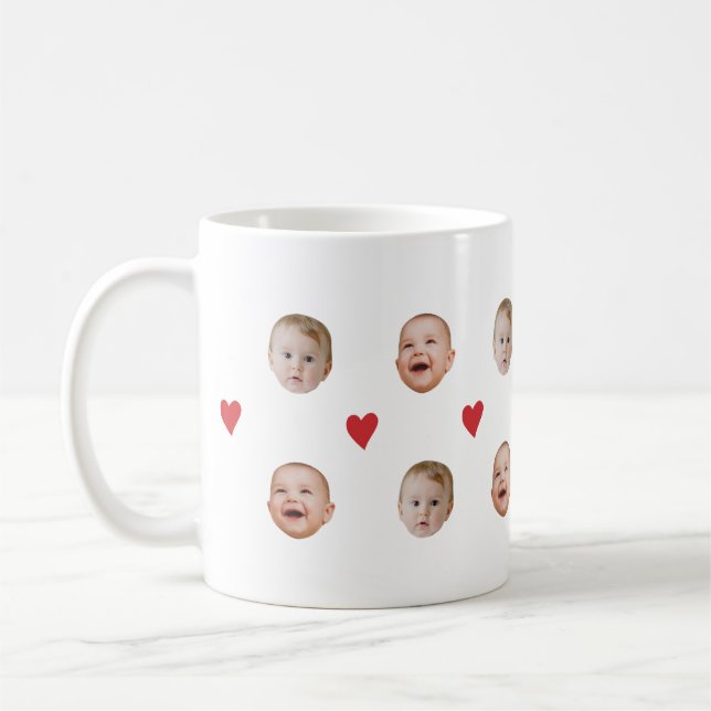 Tasse personnalisée avec visage de bébé mignon et  (Gauche)