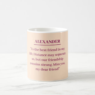 tasse personnalisée avec votre lettre à votre ami