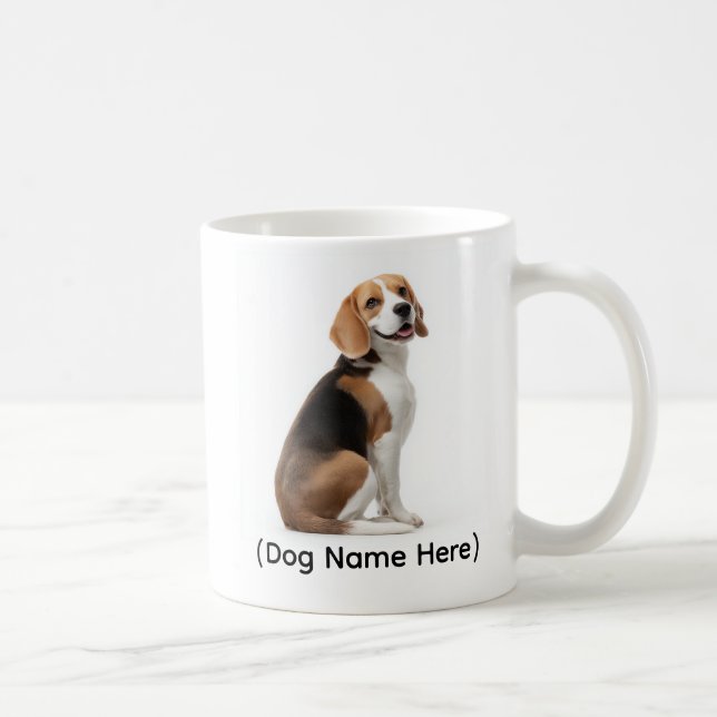 Tasse personnalisée Beagle « C'est moi qui command (Droite)