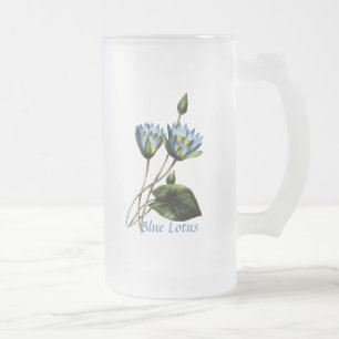 Tasse personnalisée bleue de Lotus