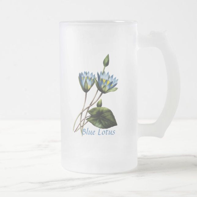 Tasse personnalisée bleue de Lotus (Droit)
