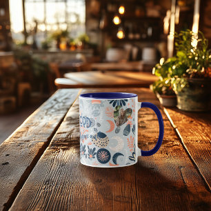 Tasse personnalisée Boho Chic avec motif floral cé