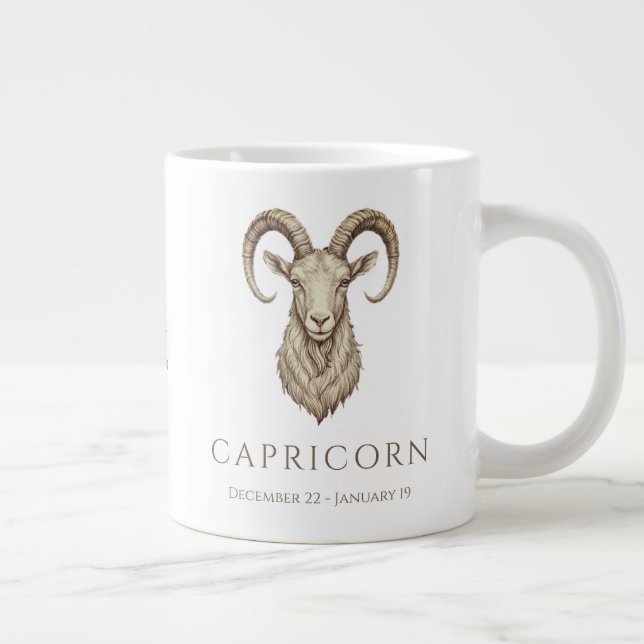 Tasse Personnalisée Capricorne avec Nom et Date de (Droite)