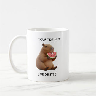 Tasse personnalisée Capybara mignon mangeant pastè