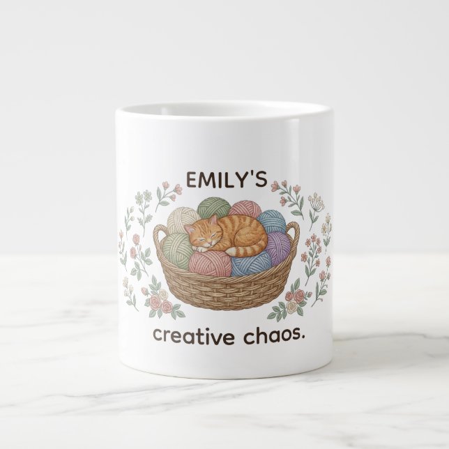 Tasse personnalisée Chat Chaos Créatif (Devant)