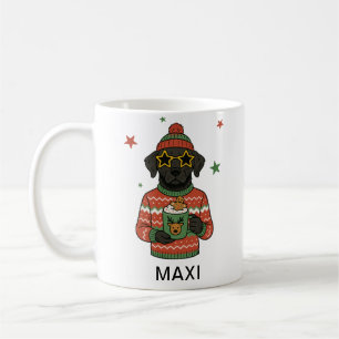 Tasse Personnalisée Chien Lab noir Noël