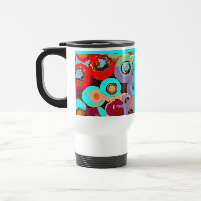 Tasse personnalisée colorée de voyage (Gauche)