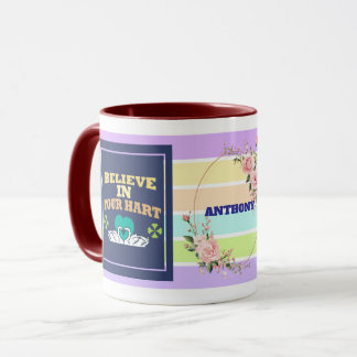 Tasse personnalisée « Croyez en votre cœur » - Col