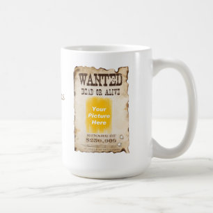 Tasse personnalisée d'affiche Recherchée