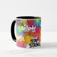 Tasse personnalisée d'art de graffiti abstrait mod