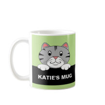 Tasse personnalisée de chat de bande dessinée