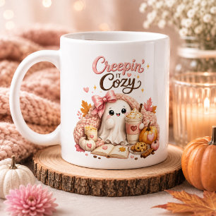 Tasse personnalisée de citrouille de fantôme migno